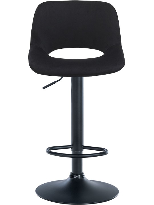 Tabouret de bar Camden velours, noir
