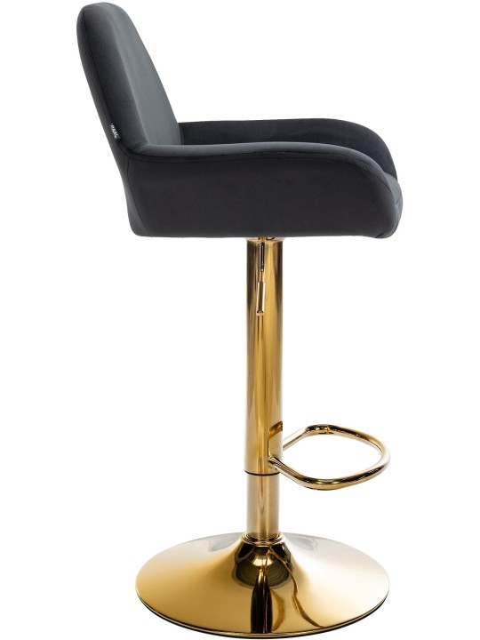 Tabouret de bar Braga Gold Velvet, noir Tabouret de bar Braga Gold Velvet, noir