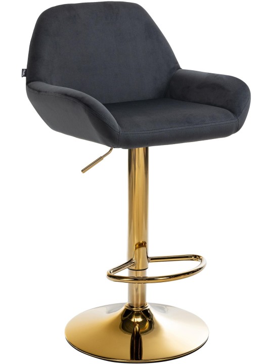 Tabouret de bar Braga Gold Velvet, noir Tabouret de bar Braga Gold Velvet, noir