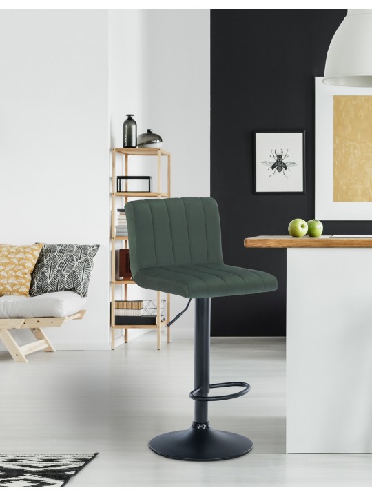 Tabouret de bar Jamie velours, vert