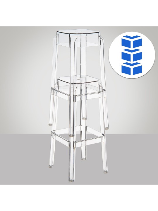 Lot de 2 tabourets de bar Fox, transparent Lot de 2 tabourets de bar Fox, transparent
