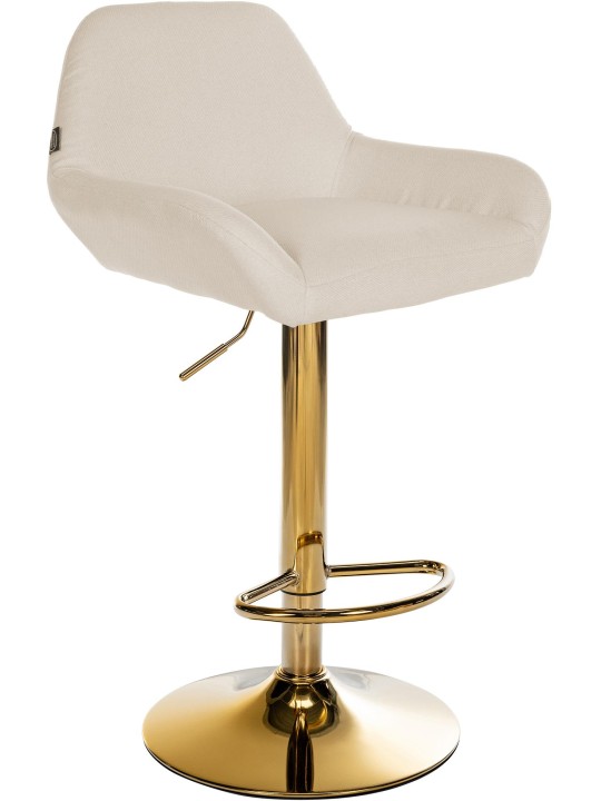 Tabouret de bar Braga Gold tissu, crème