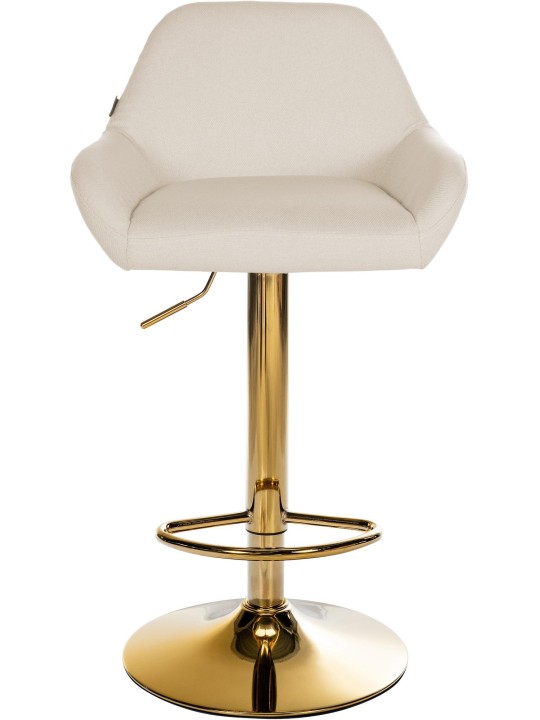 Tabouret de bar Braga Gold tissu, crème
