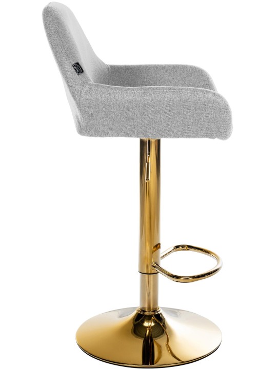 Tabouret de bar Braga Gold tissu, gris