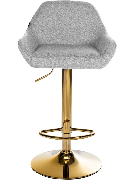Tabouret de bar Braga Gold tissu, gris
