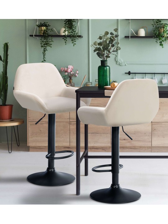 Tabouret de bar Braga velours, crème