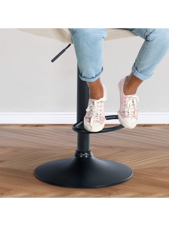 Tabouret de bar Braga velours, crème