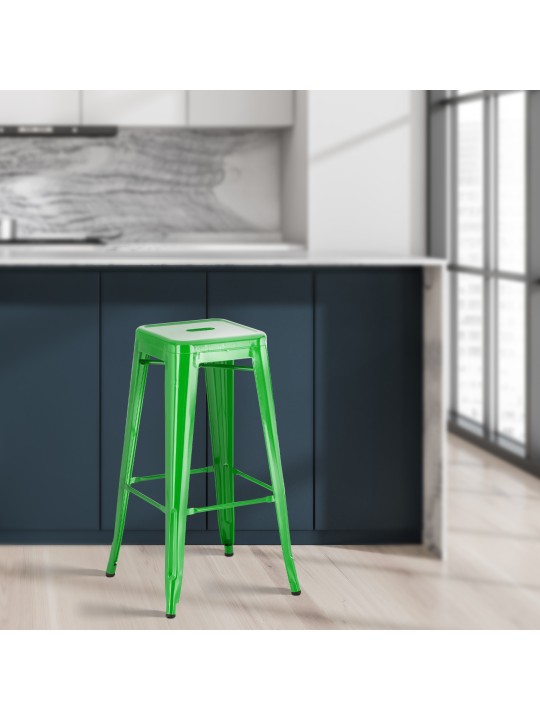 Lot de 2 tabourets de bar Joshua, vert Lot de 2 tabourets de bar Joshua, vert