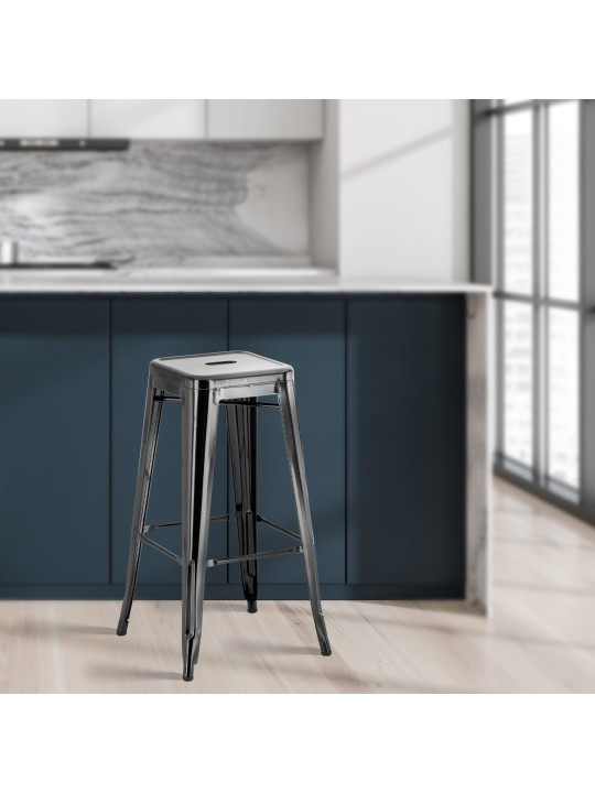 Lot de 2 tabourets de bar Joshua, noir Lot de 2 tabourets de bar Joshua, noir