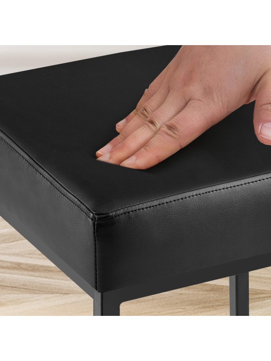 Lot de 2 tabourets de bar Montréal 80 simili cuir, noir