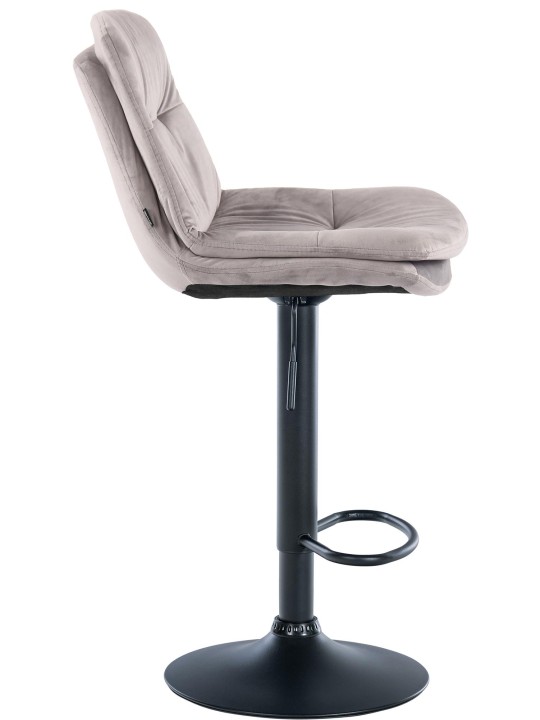 Tabouret de bar Laurel velours, gris