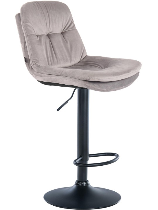 Tabouret de bar Laurel velours, gris