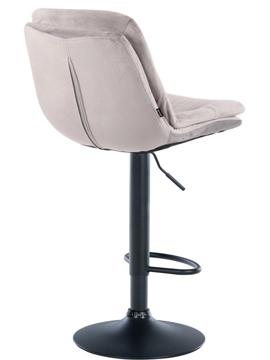 Tabouret de bar Laurel velours, gris