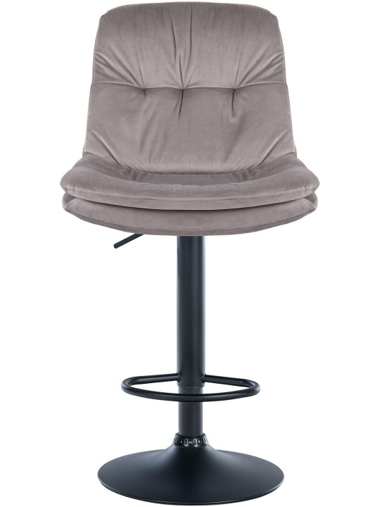 Tabouret de bar Laurel velours, gris