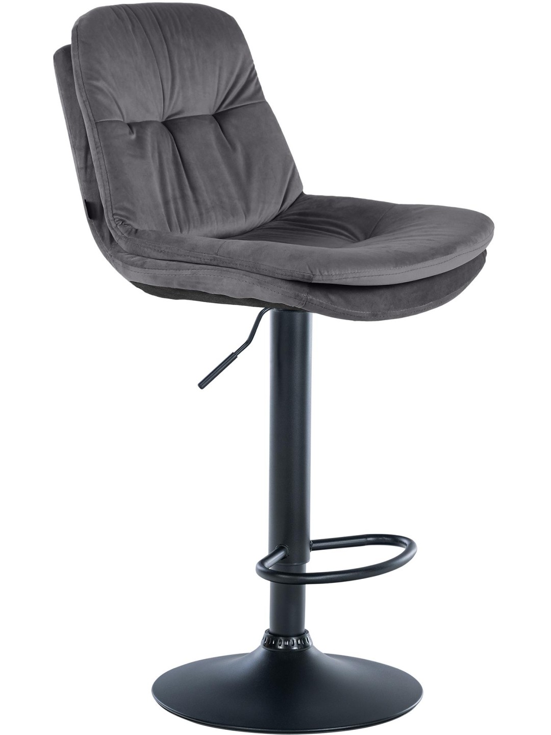 Tabouret de bar Laurel velours, gris foncé