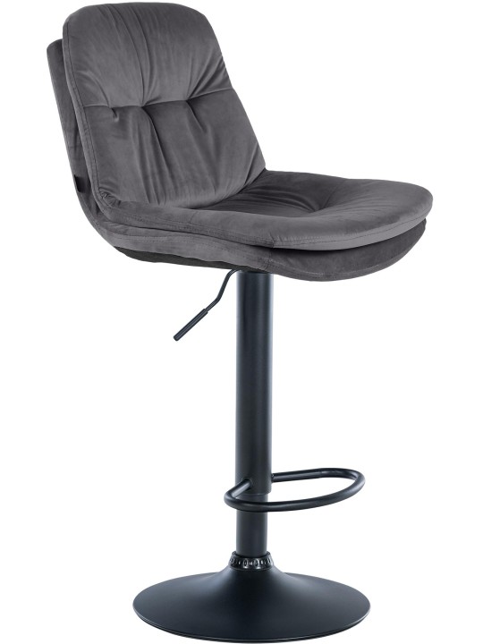 Tabouret de bar Laurel velours, gris foncé