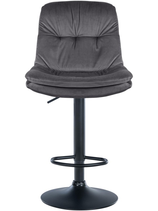 Tabouret de bar Laurel velours, gris foncé