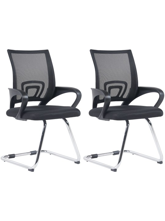 Lot de 2 chaises visiteurs Eureka, noir Lot de 2 chaises visiteurs Eureka, noir