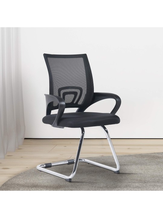 Lot de 2 chaises visiteurs Eureka, noir Lot de 2 chaises visiteurs Eureka, noir