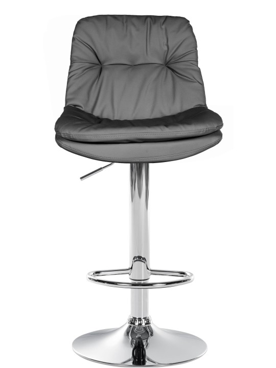 Tabouret de bar Laurel simili cuir chromé, gris