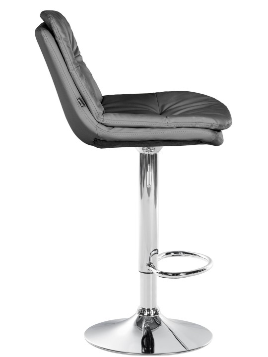 Tabouret de bar Laurel simili cuir chromé, gris