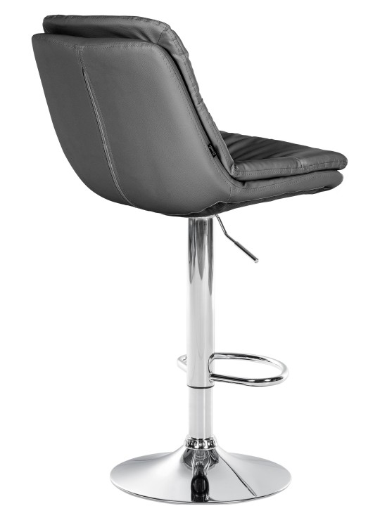 Tabouret de bar Laurel simili cuir chromé, gris