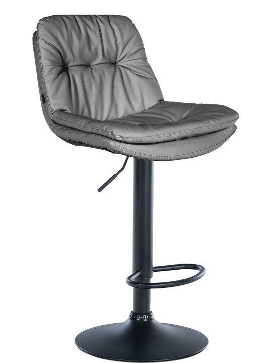 Tabouret de bar Laurel simili cuir, gris