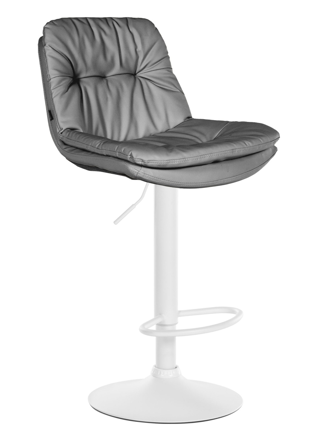 Tabouret de bar Laurel simili cuir, gris