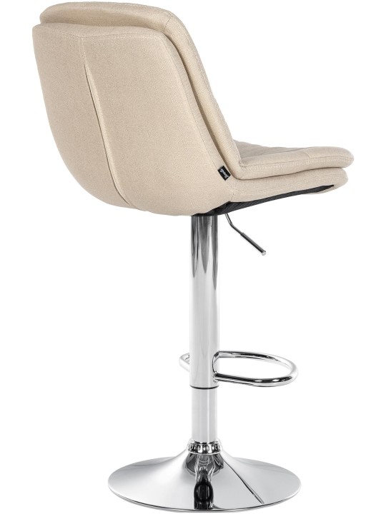 Tabouret de bar Laurel tissu chromé, crème