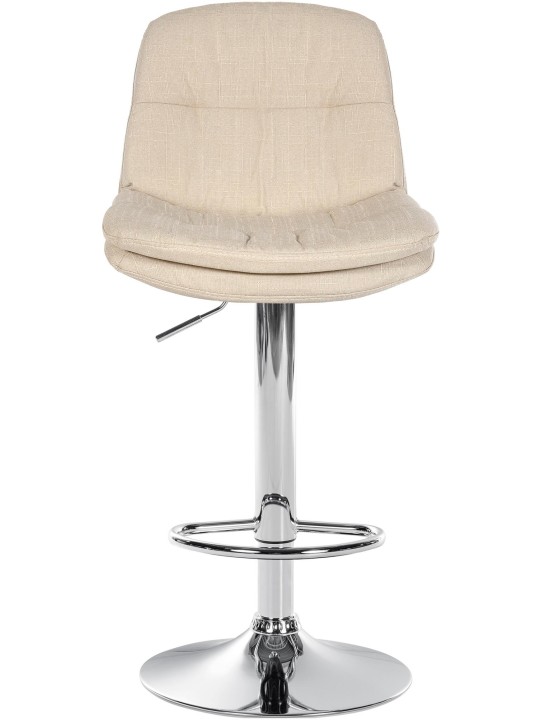Tabouret de bar Laurel tissu chromé, crème