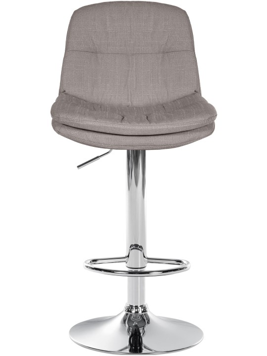 Tabouret de bar Laurel tissu chromé, gris