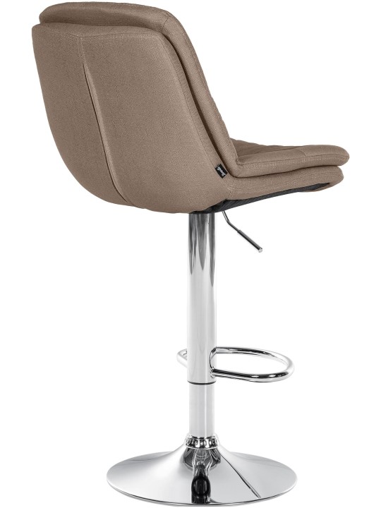 Tabouret de bar Laurel tissu chrome, taupe