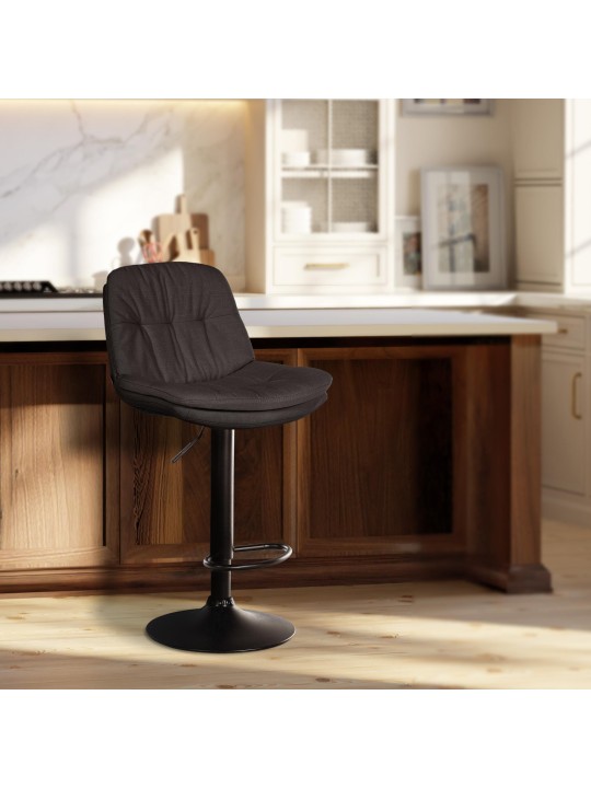 Tabouret de bar Laurel tissu, gris foncé