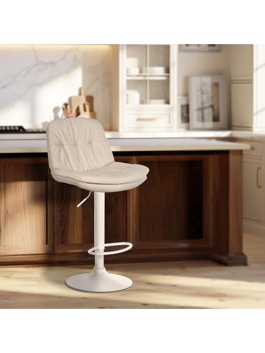 Tabouret de bar Laurel tissu, crème Tabouret de bar Laurel tissu, crème