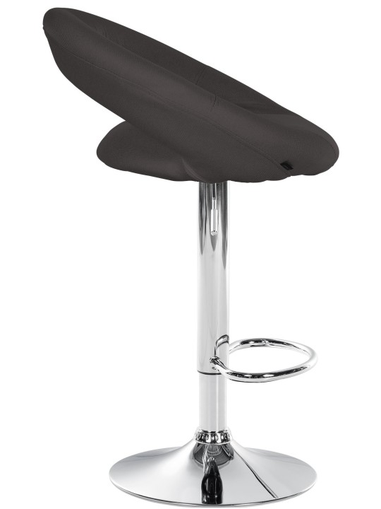 Tabouret de bar Olinda tissu chrome, gris foncé Tabouret de bar Olinda tissu chrome, gris foncé