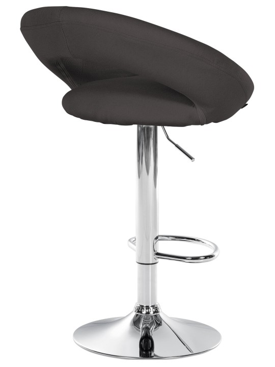 Tabouret de bar Olinda tissu chrome, gris foncé Tabouret de bar Olinda tissu chrome, gris foncé