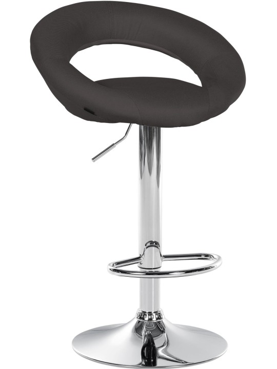 Tabouret de bar Olinda tissu chrome, gris foncé Tabouret de bar Olinda tissu chrome, gris foncé