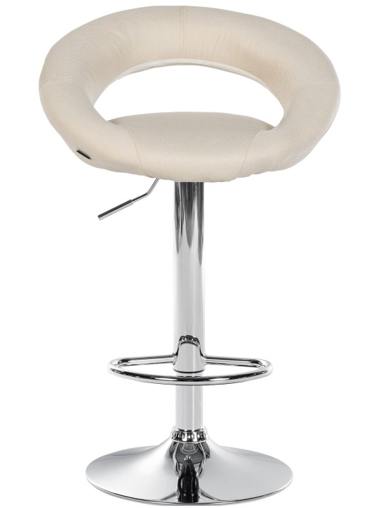 Tabouret de bar Olinda tissu chrome, crème Tabouret de bar Olinda tissu chrome, crème