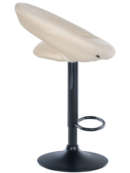 Tabouret de bar Olinda tissu noir, crème Tabouret de bar Olinda tissu noir, crème