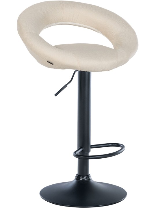 Tabouret de bar Olinda tissu noir, crème Tabouret de bar Olinda tissu noir, crème