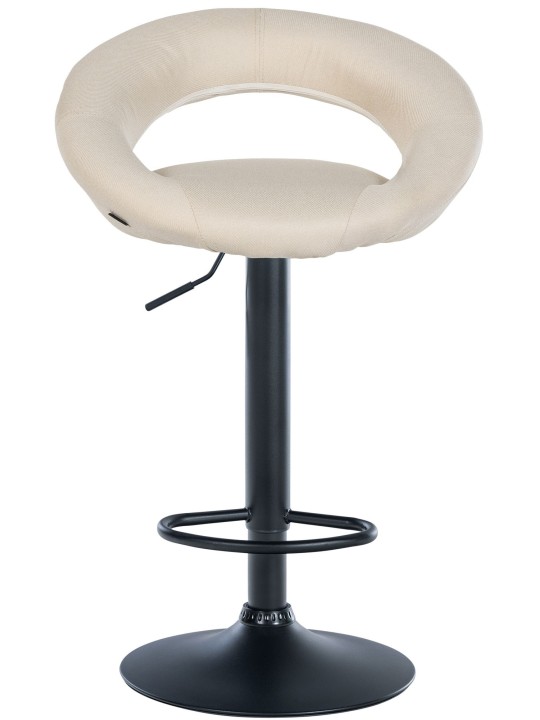 Tabouret de bar Olinda tissu noir, crème Tabouret de bar Olinda tissu noir, crème