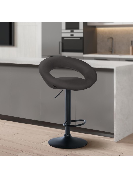 Tabouret de bar Olinda tissu noir, gris foncé Tabouret de bar Olinda tissu noir, gris foncé