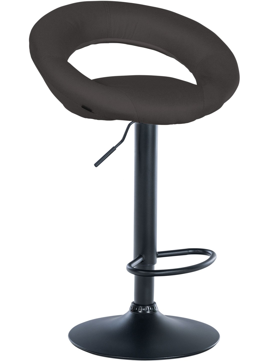 Tabouret de bar Olinda tissu noir, gris foncé