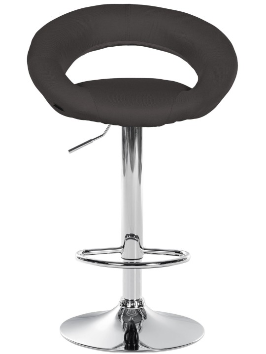 Lot de 2 tabourets de bar Olinda tissu chrome, gris foncé Lot de 2 tabourets de bar Olinda tissu chrome, gris foncé