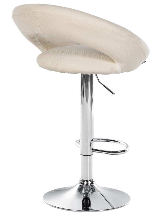 Lot de 2 tabourets de bar Olinda tissu chrome, crème Lot de 2 tabourets de bar Olinda tissu chrome, crème
