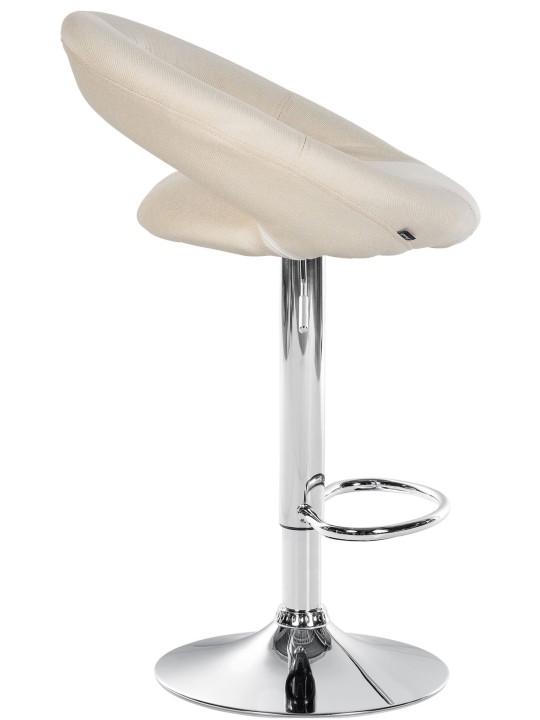 Lot de 2 tabourets de bar Olinda tissu chrome, crème Lot de 2 tabourets de bar Olinda tissu chrome, crème