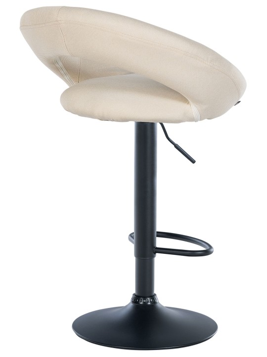 Lot de 2 tabourets de bar Olinda tissu noir, crème Lot de 2 tabourets de bar Olinda tissu noir, crème