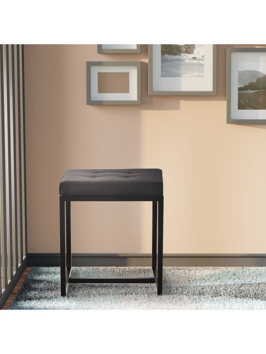 Tabouret Barci B tissu, noir