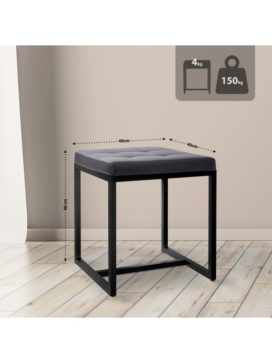 Tabouret Barci B similicuir, noir Tabouret Barci B similicuir, noir