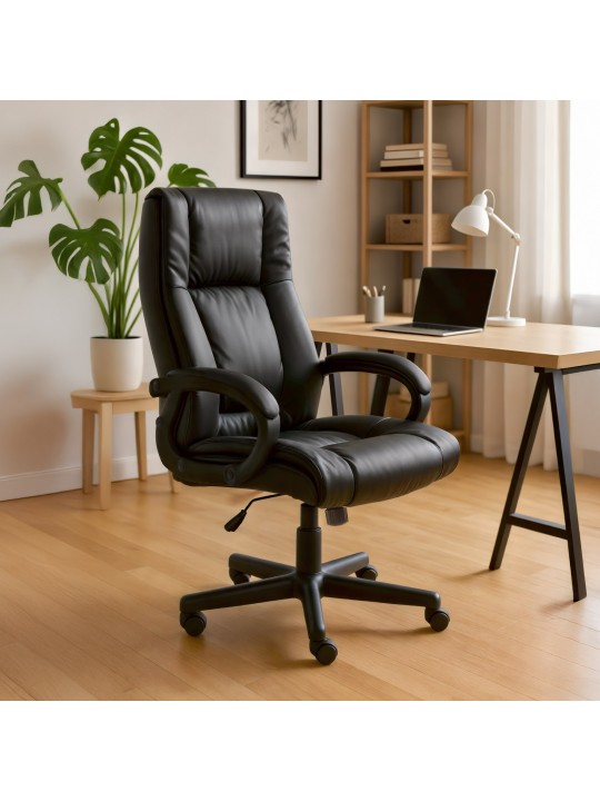 Chaise de bureau XL Sparta simili cuir, noir Chaise de bureau XL Sparta simili cuir, noir